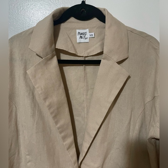 Princess Polly amber oversized line blazer cream/tan - Picture 5 of 7